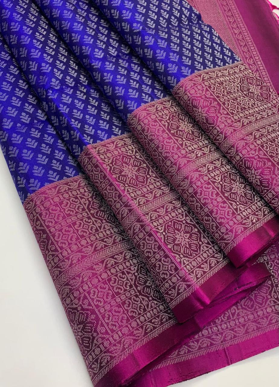 KANCHIPURAM JAQUARD BORDER SOFT SILK SAREES