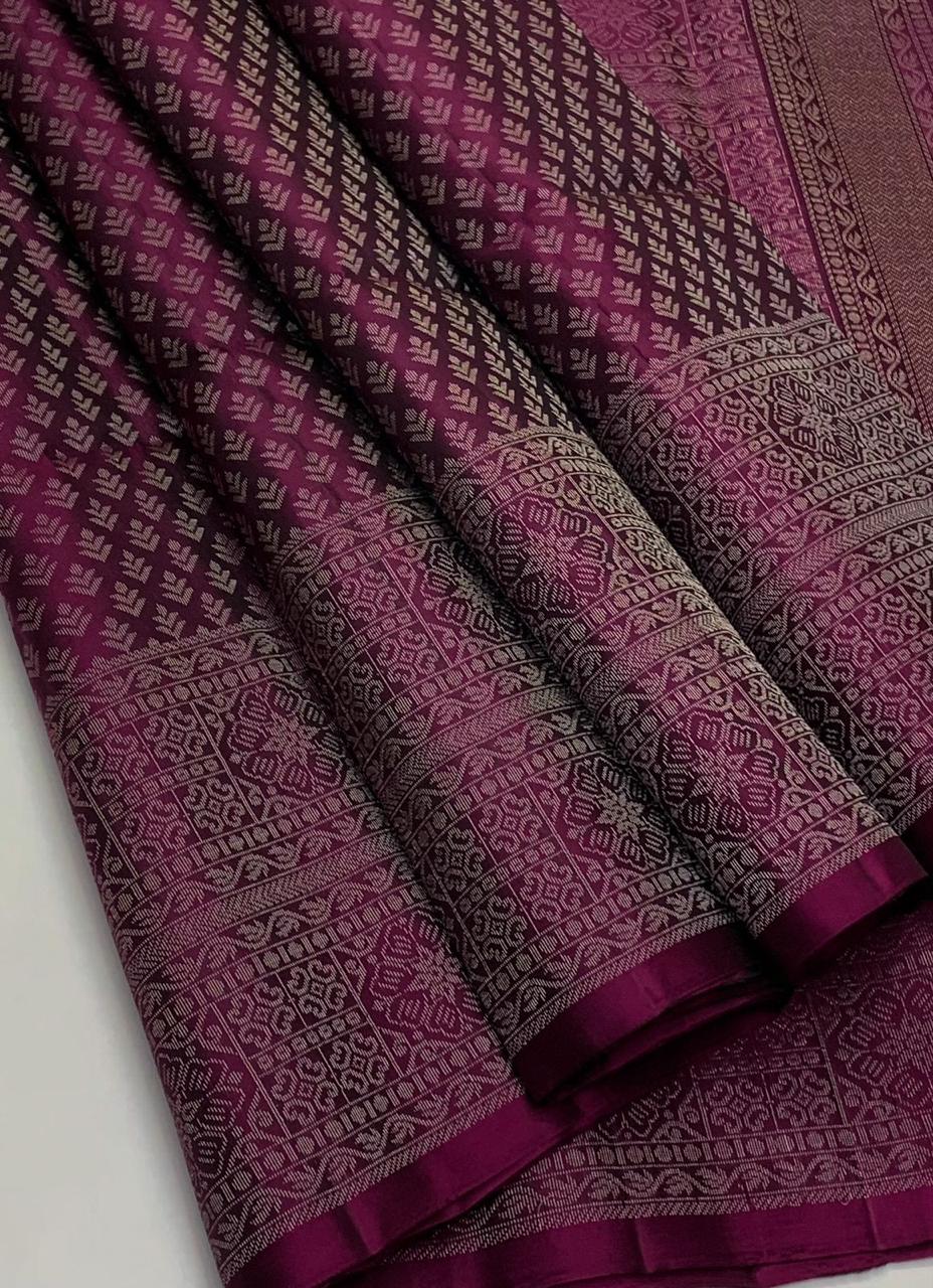 KANCHIPURAM JAQUARD BORDER SOFT SILK SAREES
