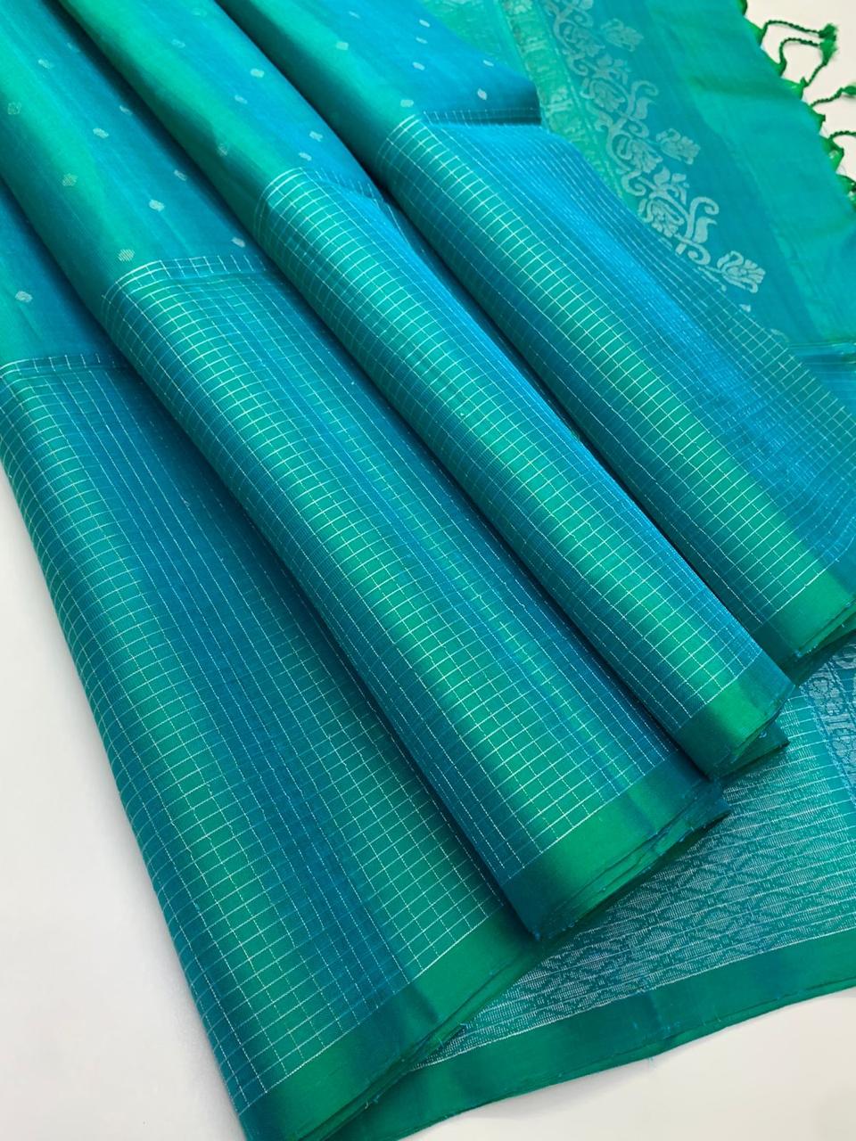 KANCHIPURAM JAQUARD BORDER SOFT SILK SAREES
