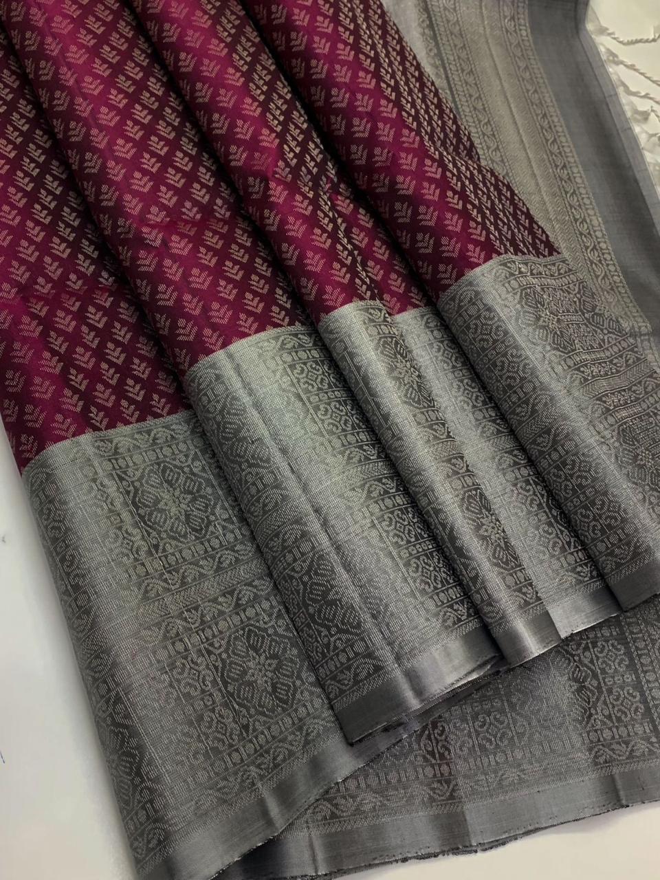 KANCHIPURAM JAQUARD BORDER SOFT SILK SAREES