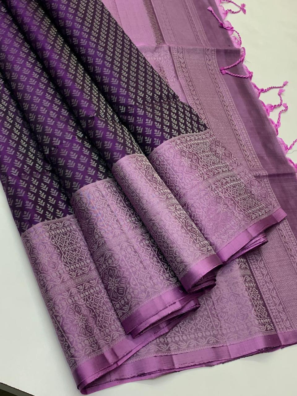 KANCHIPURAM JAQUARD BORDER SOFT SILK SAREES