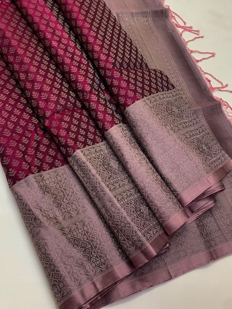 KANCHIPURAM JAQUARD BORDER SOFT SILK SAREES