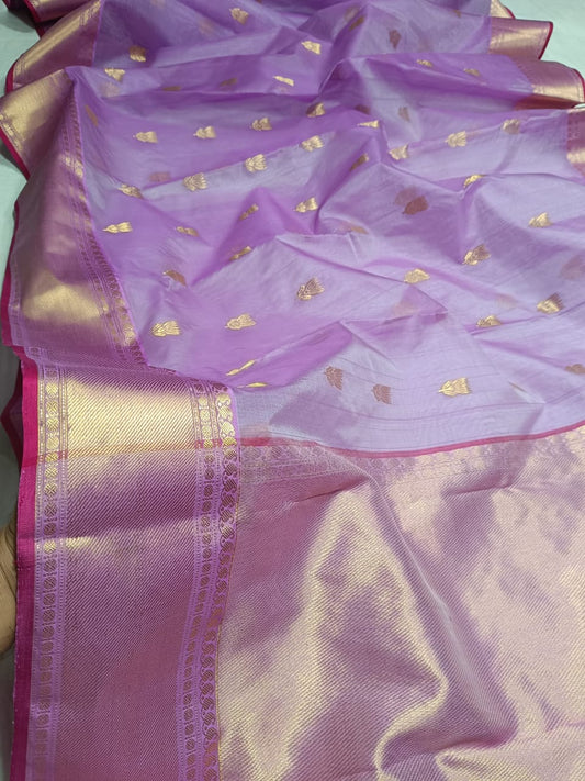 CHANDERI SAREE PURE KATAN SILK