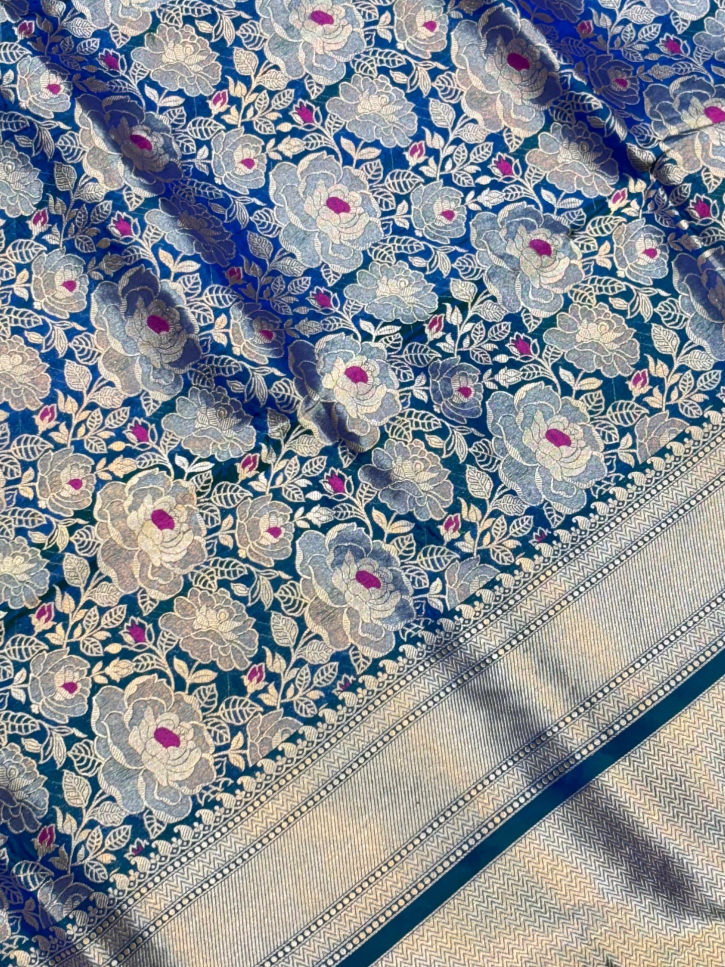BANARASI SILK KATAN ALFI MEENA FLOWER DESIGN EXCLUSIVE SAREE