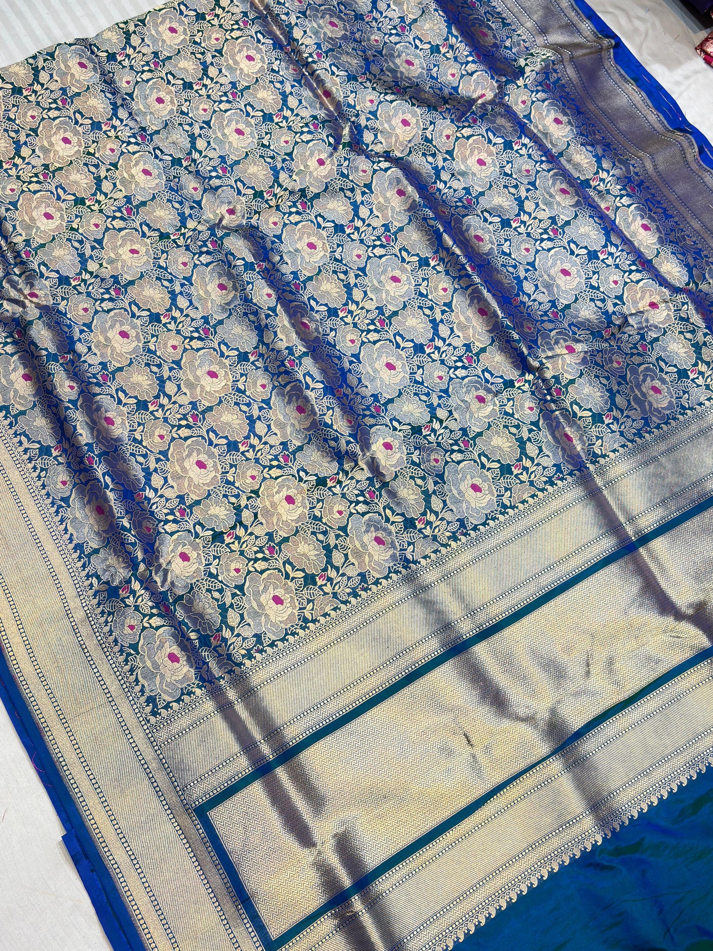 BANARASI SILK KATAN ALFI MEENA FLOWER DESIGN EXCLUSIVE SAREE