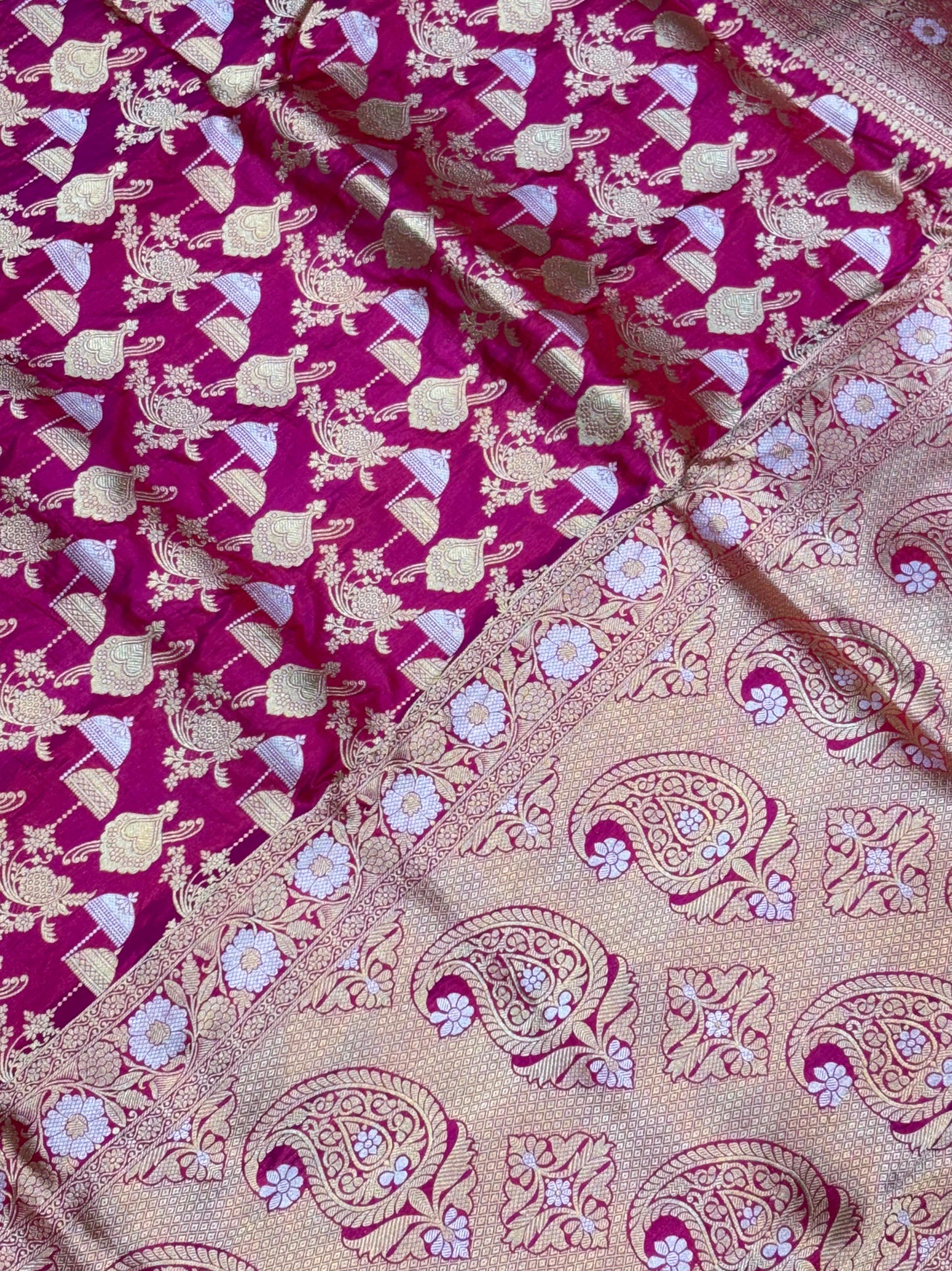 BANARASI SILK KATAN ALFI MEENA FLOWER DESIGN EXCLUSIVE SAREE