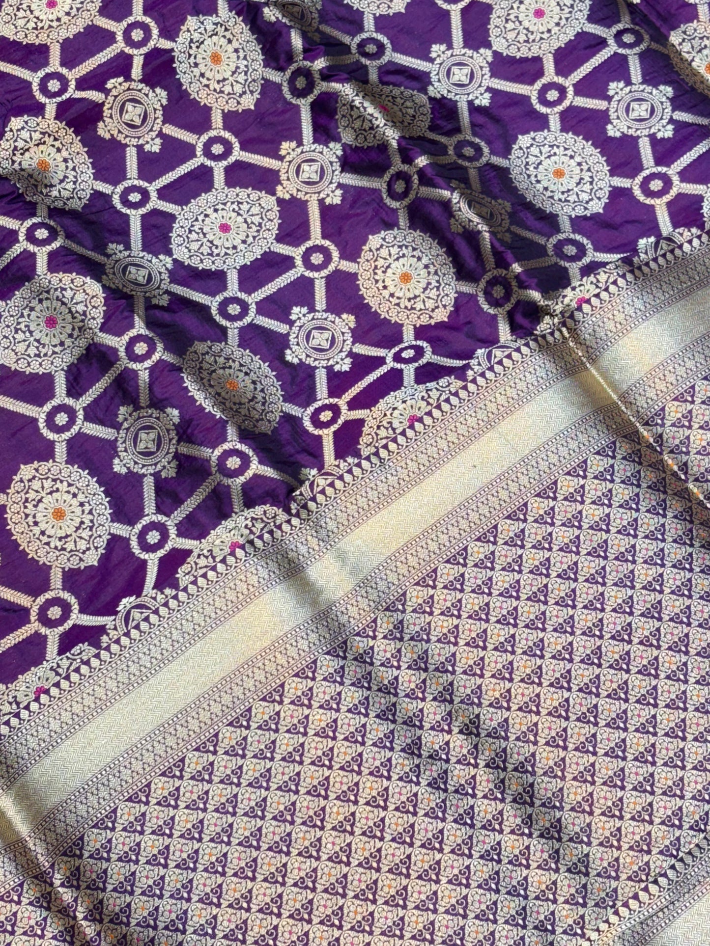BANARASI SILK KATAN ALFI MEENA FLOWER DESIGN EXCLUSIVE SAREE