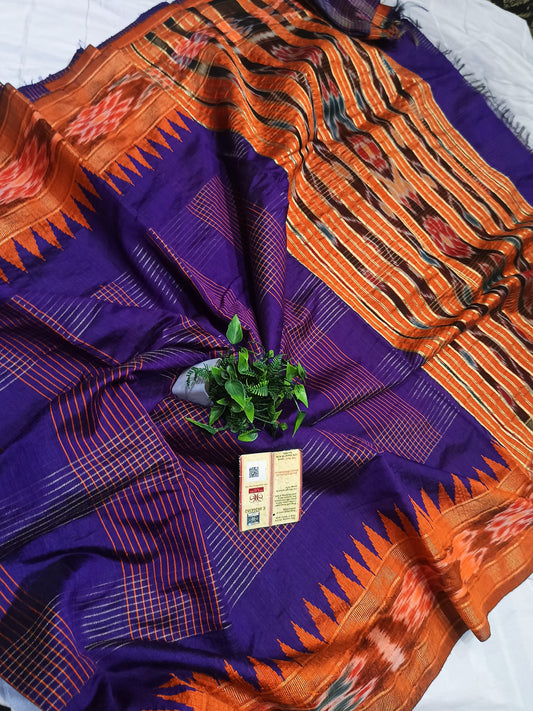 RAW SILK SAREE WITH CONTRAST BLOUSE