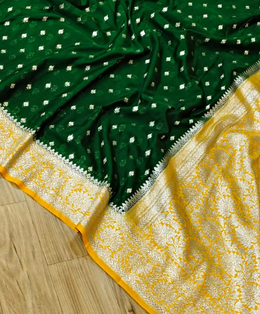 BANARASI HANDLOOM SEMI KATAN GEORGETTE SAREE