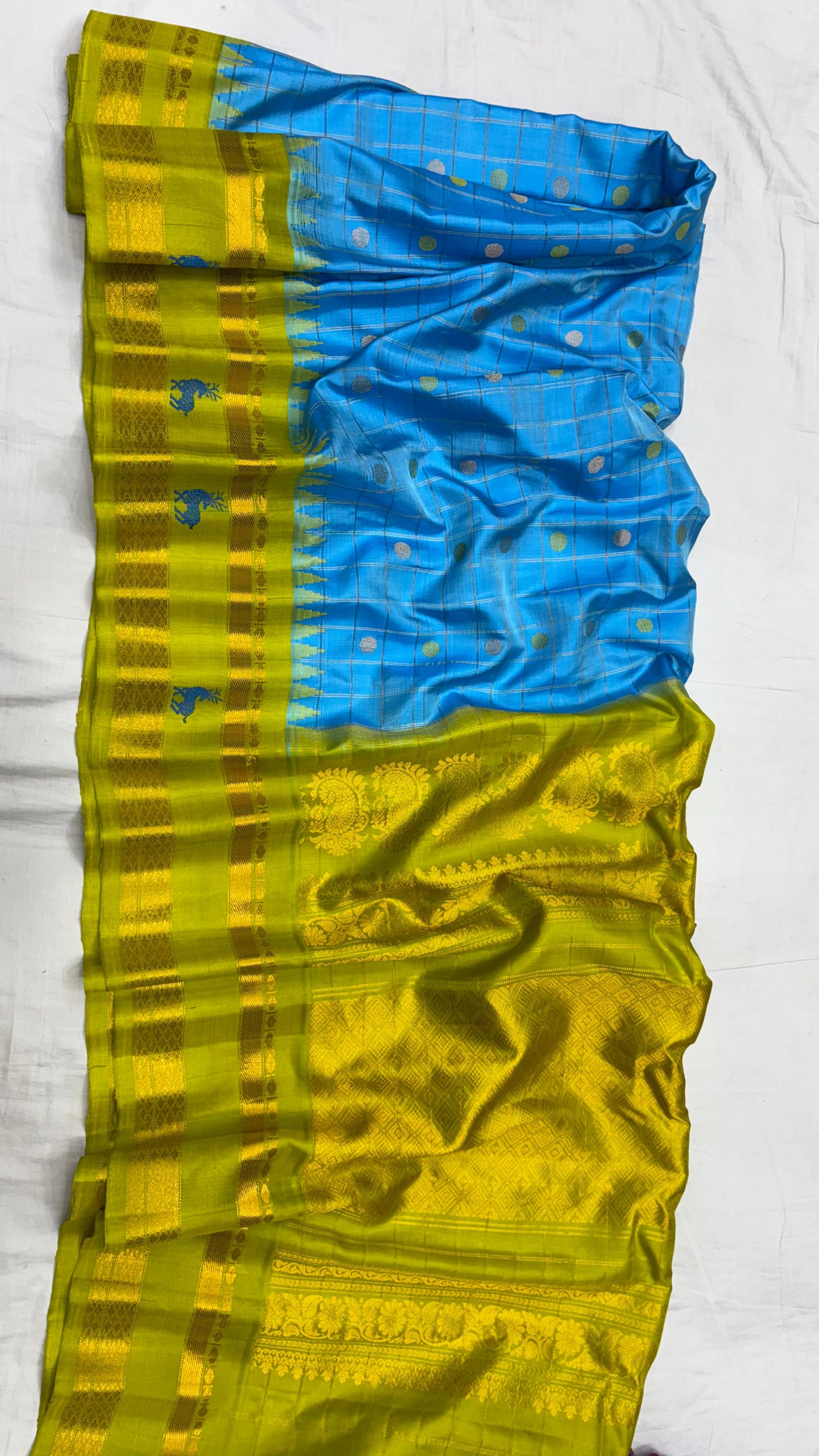 GADWAL PATTU GAP BORDER BUTA SAREES