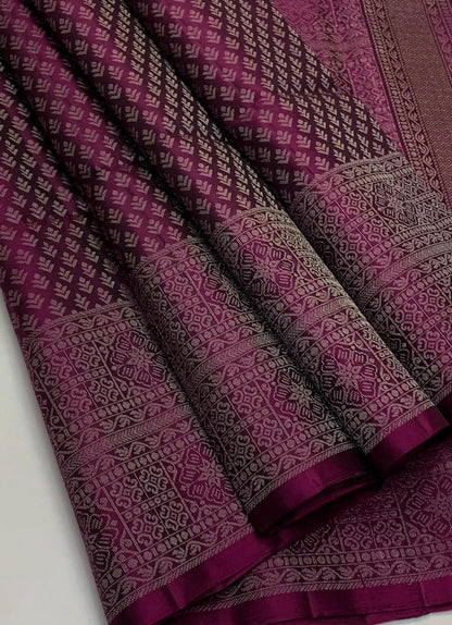 KANCHIPURAM JAQUARD BORDER SOFT SILK SAREES