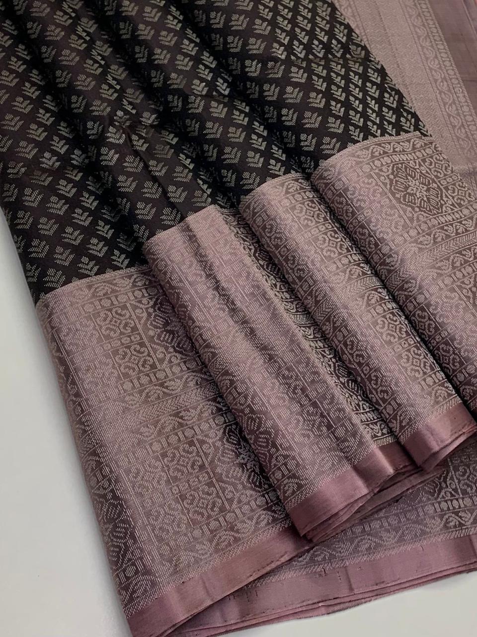 KANCHIPURAM JAQUARD BORDER SOFT SILK SAREES