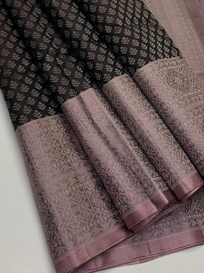 KANCHIPURAM JAQUARD BORDER SOFT SILK SAREES