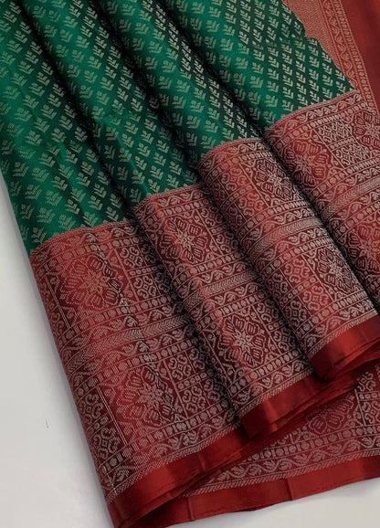 KANCHIPURAM JAQUARD BORDER SOFT SILK SAREES