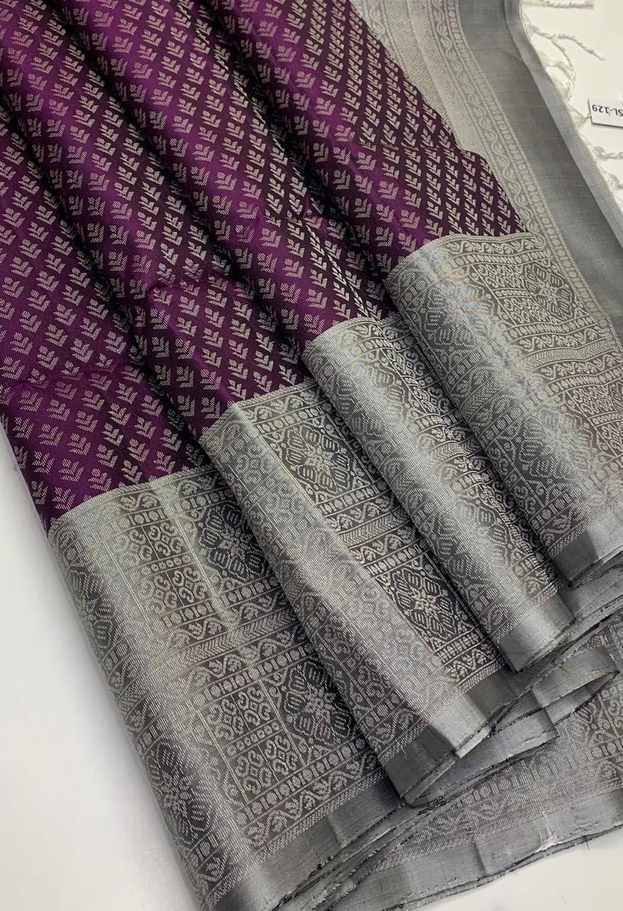 KANCHIPURAM JAQUARD BORDER SOFT SILK SAREES