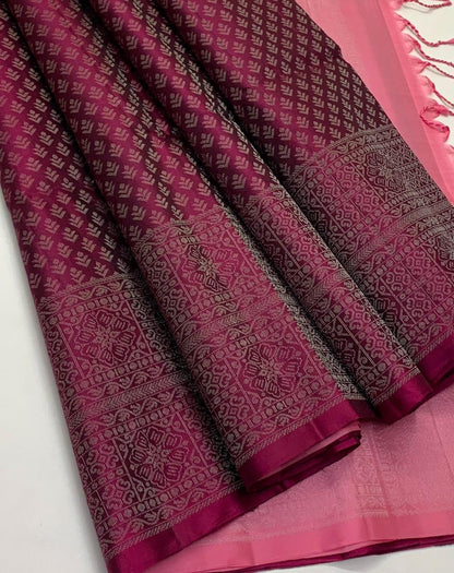 KANCHIPURAM JAQUARD BORDER SOFT SILK SAREES