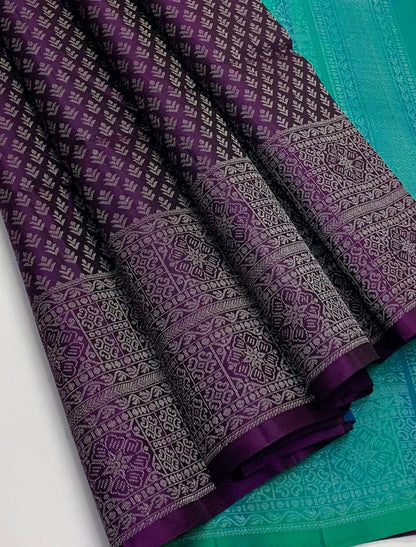 KANCHIPURAM JAQUARD BORDER SOFT SILK SAREES