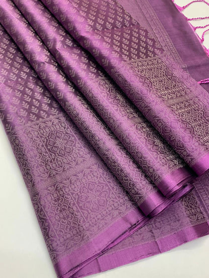 KANCHIPURAM JAQUARD BORDER SOFT SILK SAREES