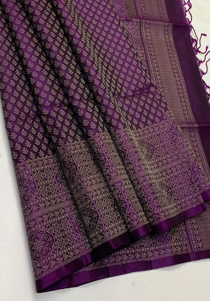 KANCHIPURAM JAQUARD BORDER SOFT SILK SAREES