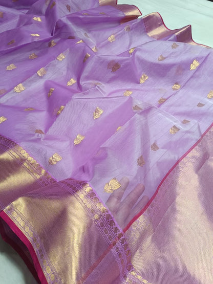 CHANDERI SAREE PURE KATAN SILK