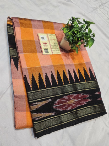 RAW SIL WITH TEMPLE BORDER