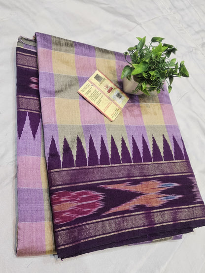 RAW SIL WITH TEMPLE BORDER