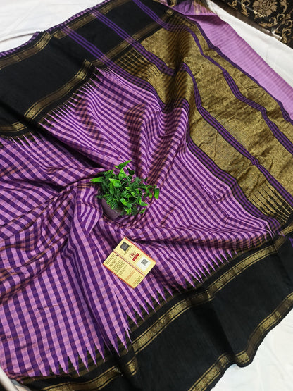 RAW SIL WITH TEMPLE BORDER