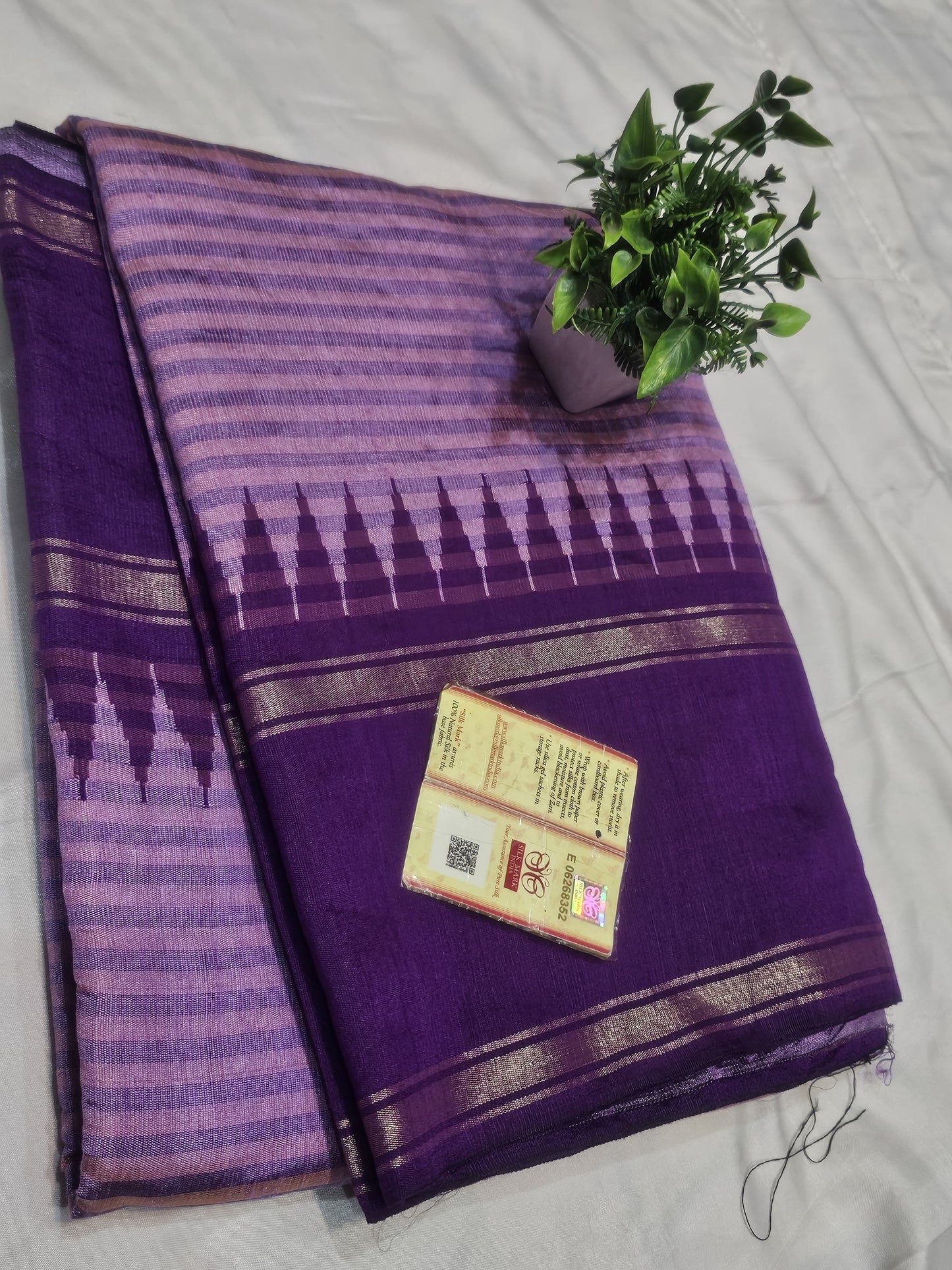 RAW SIL WITH TEMPLE BORDER