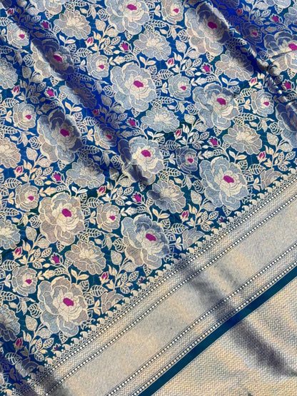 BANARASI SILK KATAN ALFI MEENA FLOWER DESIGN EXCLUSIVE SAREE