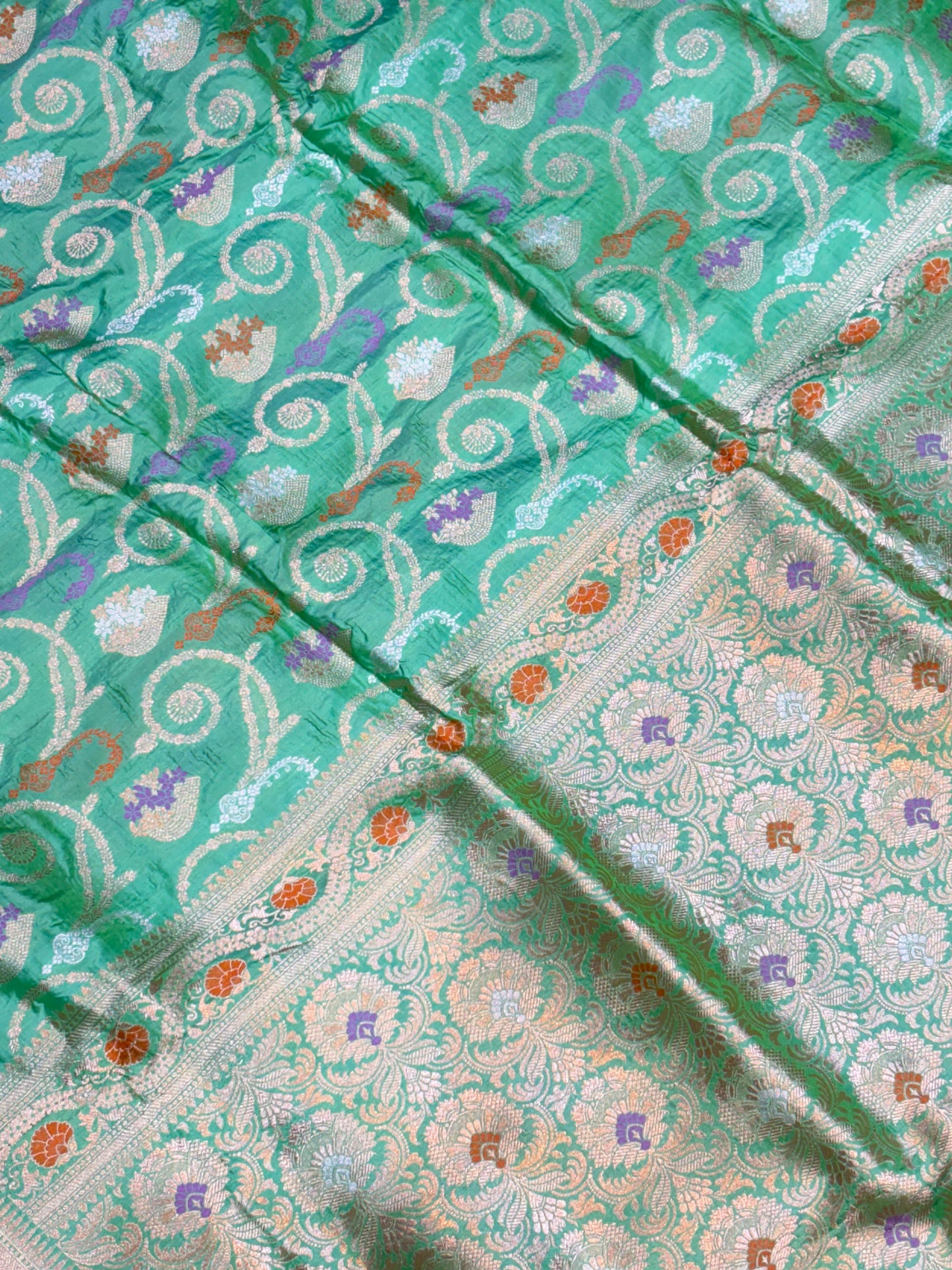 BANARASI SILK KATAN ALFI MEENA FLOWER DESIGN EXCLUSIVE SAREE