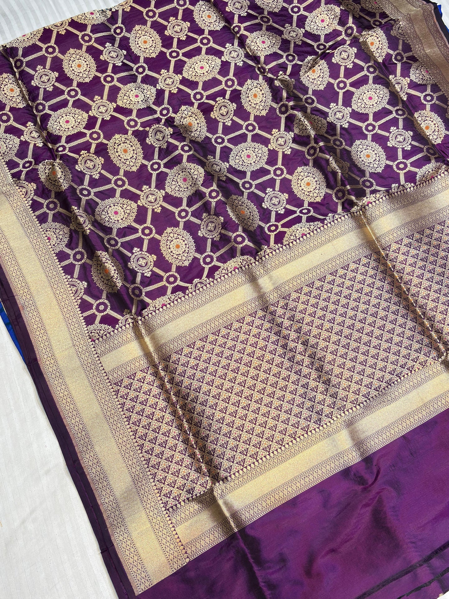 BANARASI SILK KATAN ALFI MEENA FLOWER DESIGN EXCLUSIVE SAREE