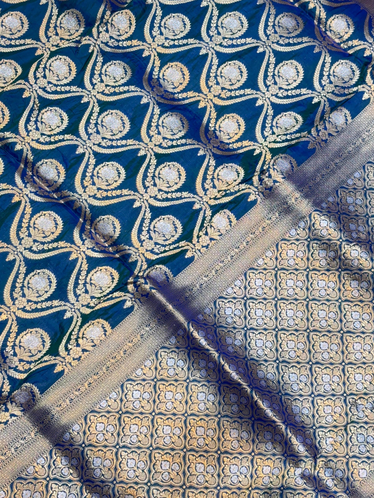 BANARASI SILK KATAN ALFI MEENA FLOWER DESIGN EXCLUSIVE SAREE