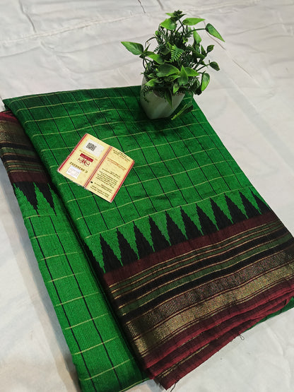 RAW SILK SAREE WITH CONTRAST BLOUSE