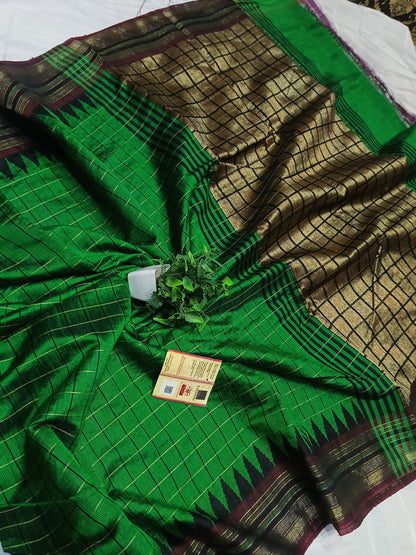 RAW SILK SAREE WITH CONTRAST BLOUSE