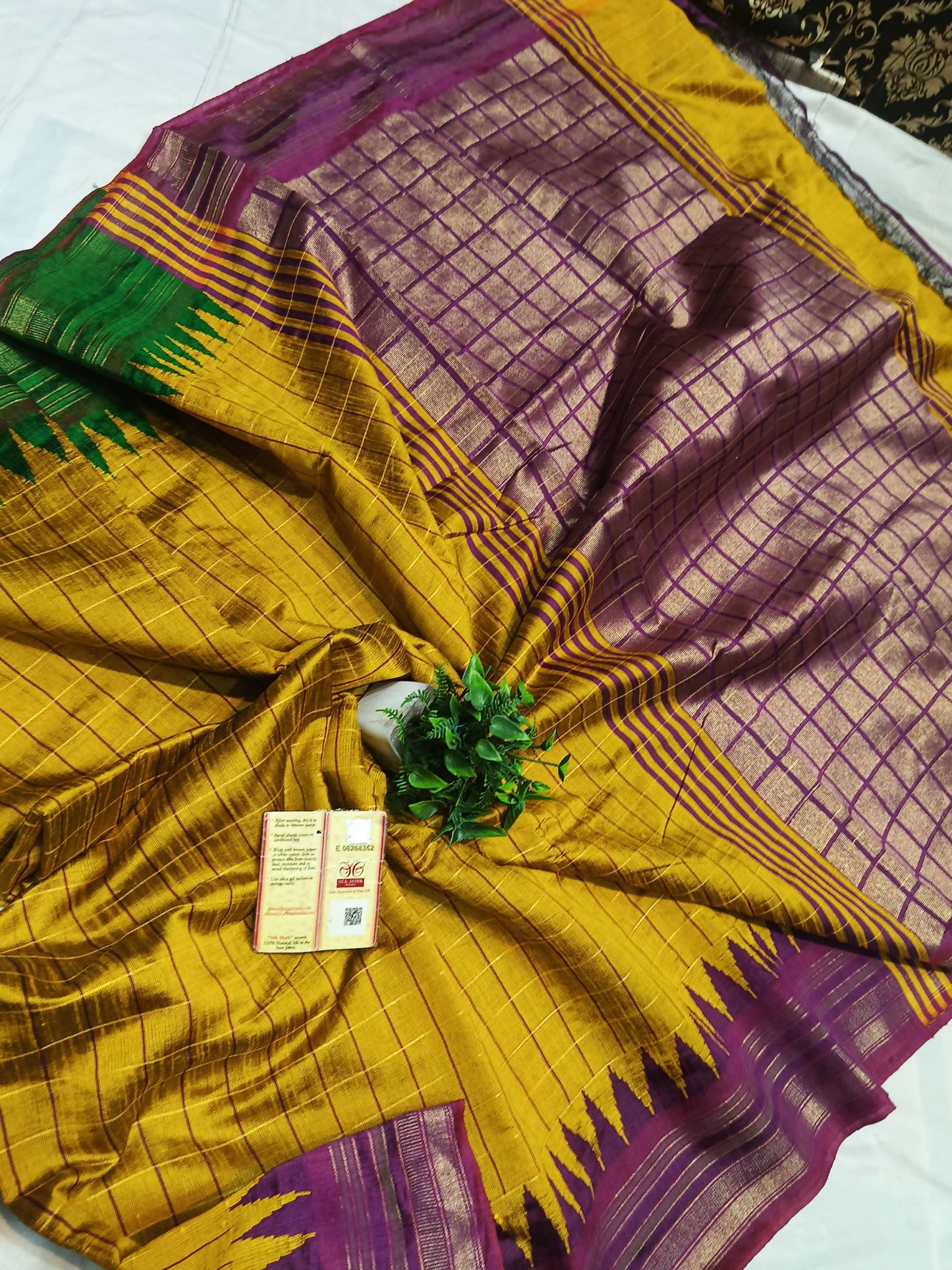 RAW SILK SAREE WITH CONTRAST BLOUSE