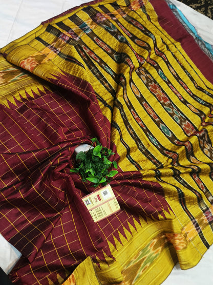 RAW SILK SAREE WITH CONTRAST BLOUSE