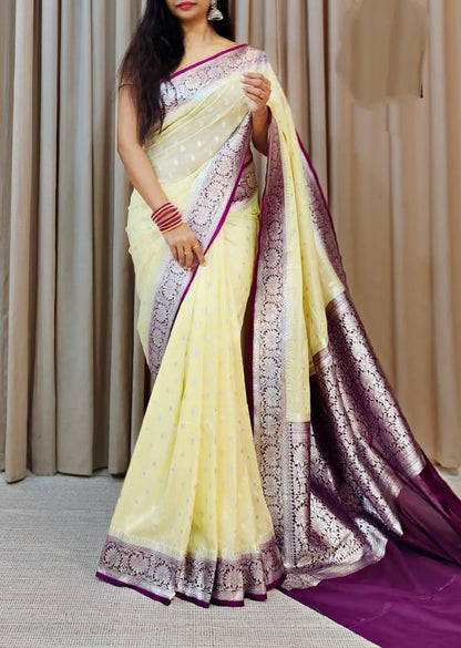 BANARASI HANDLOOM SEMI KATAN GEORGETTE SAREE