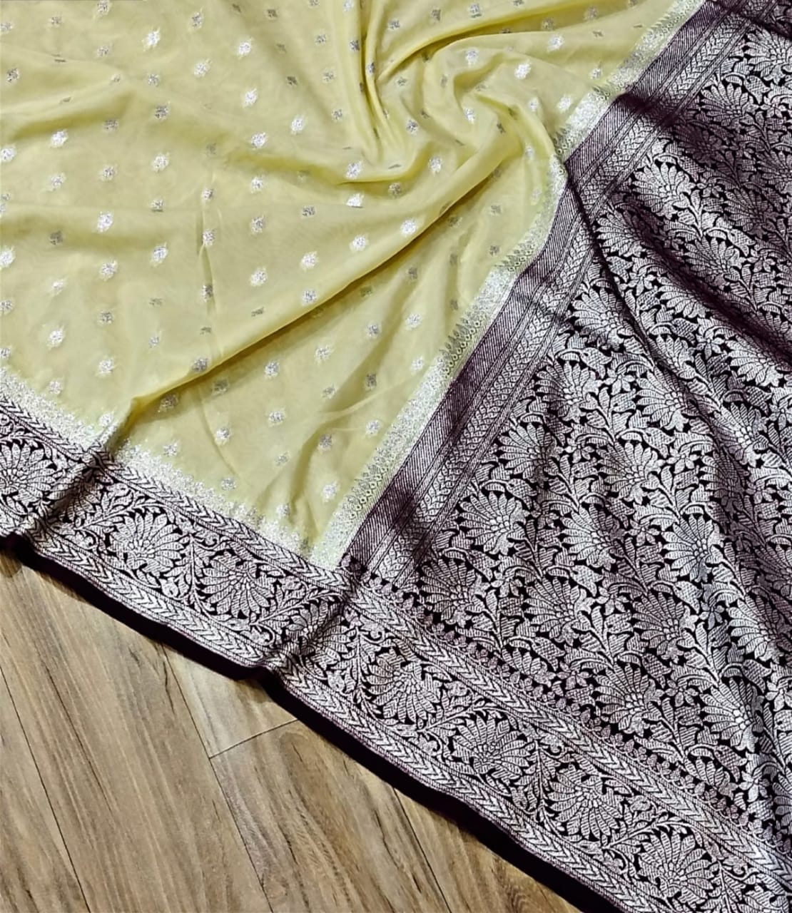 BANARASI HANDLOOM SEMI KATAN GEORGETTE SAREE