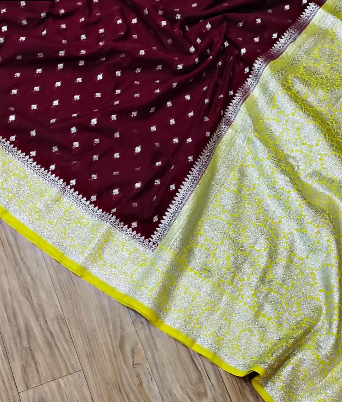 BANARASI HANDLOOM SEMI KATAN GEORGETTE SAREE