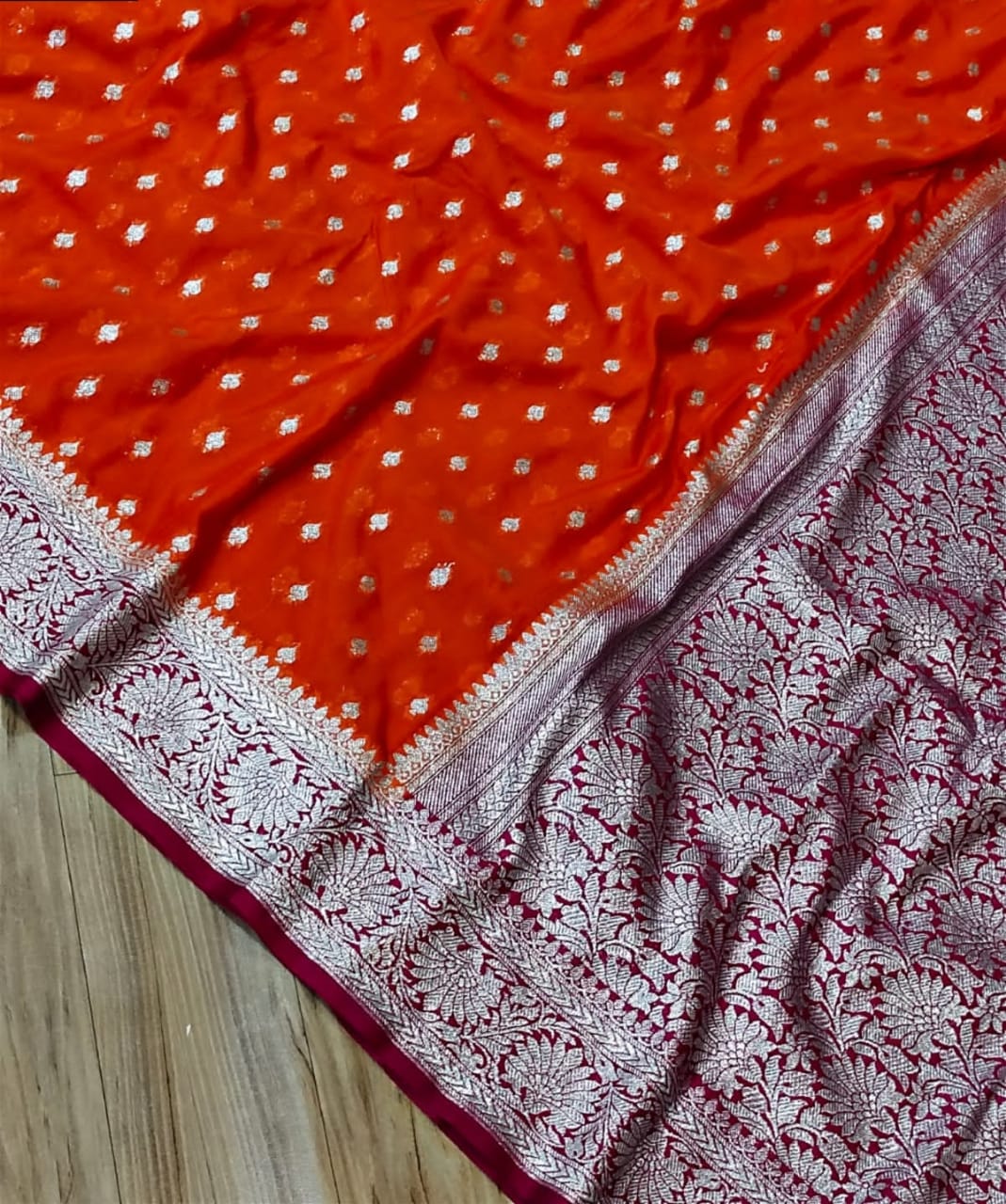 BANARASI HANDLOOM SEMI KATAN GEORGETTE SAREE