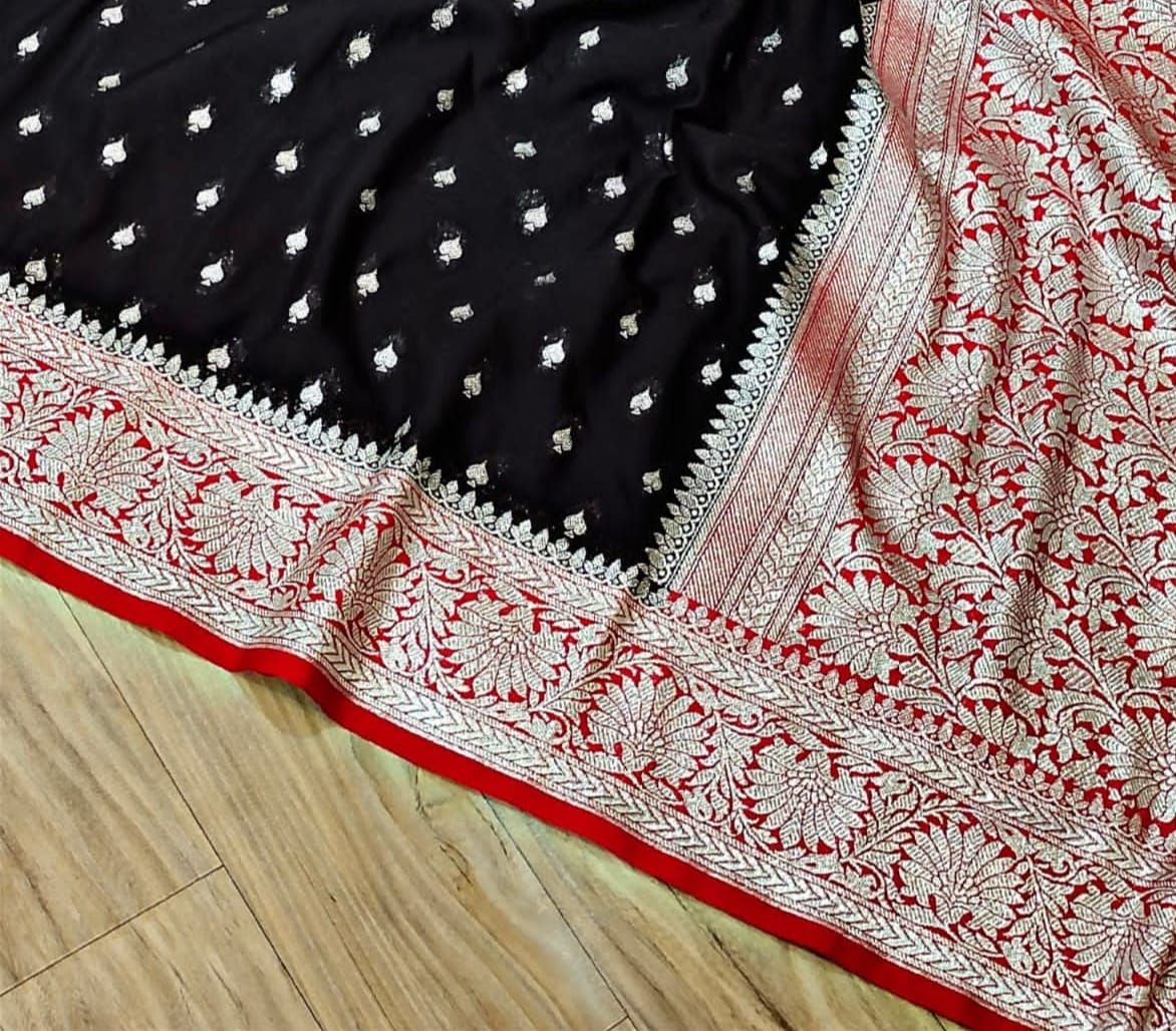BANARASI HANDLOOM SEMI KATAN GEORGETTE SAREE