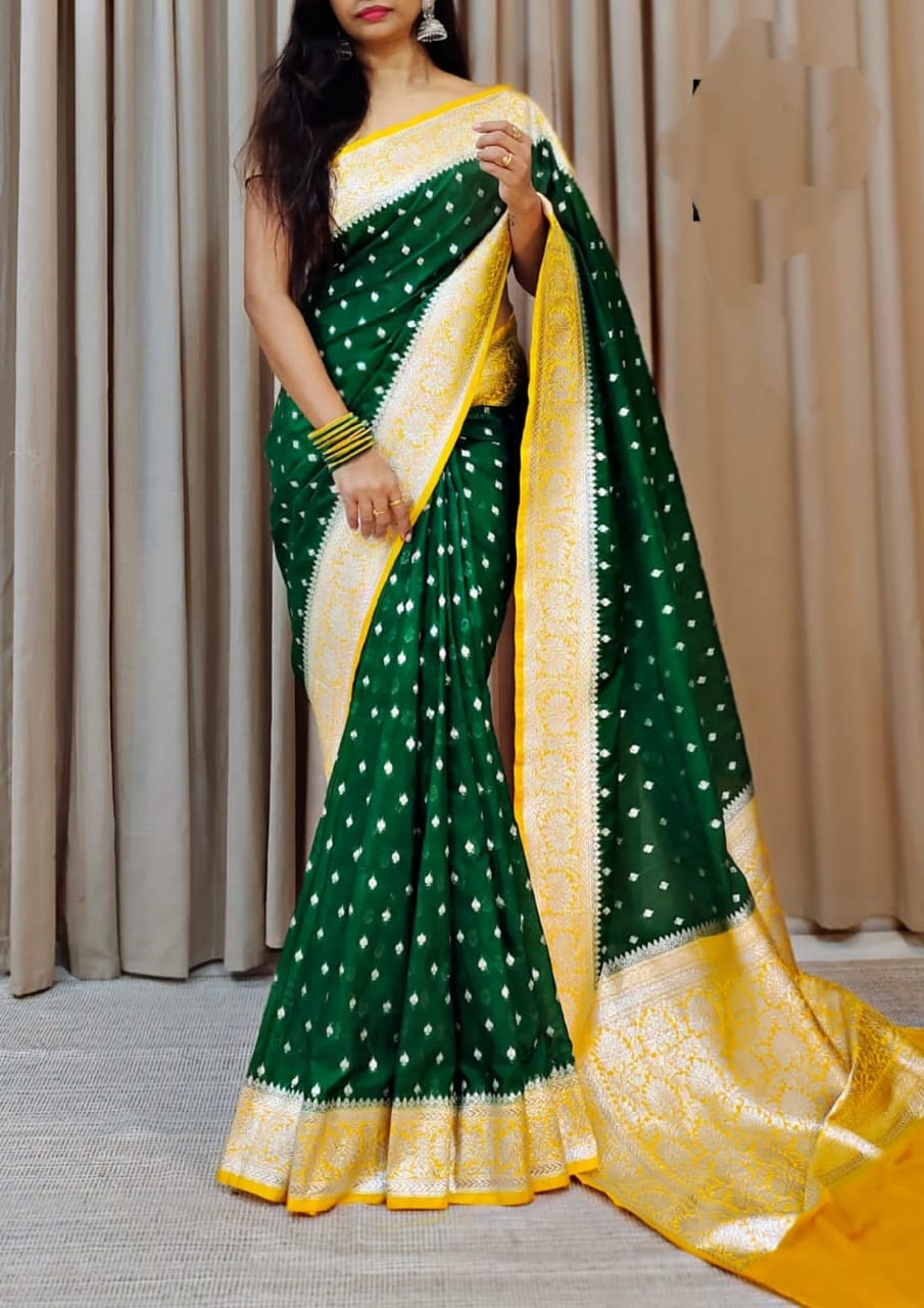 BANARASI HANDLOOM SEMI KATAN GEORGETTE SAREE