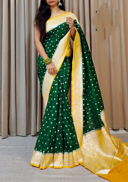 BANARASI HANDLOOM SEMI KATAN GEORGETTE SAREE