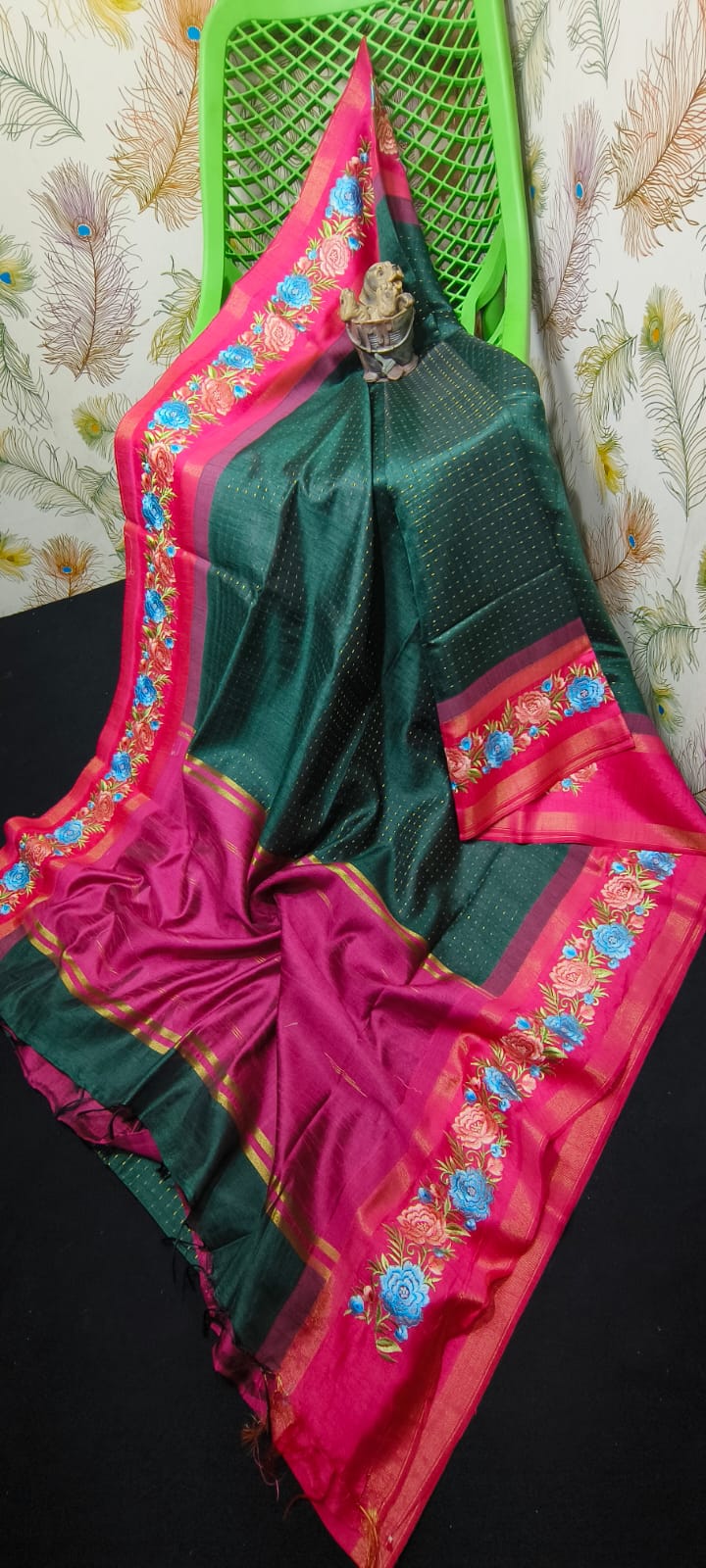 NEW SEMI RAW SILK KHAFA DESIGN SAREE