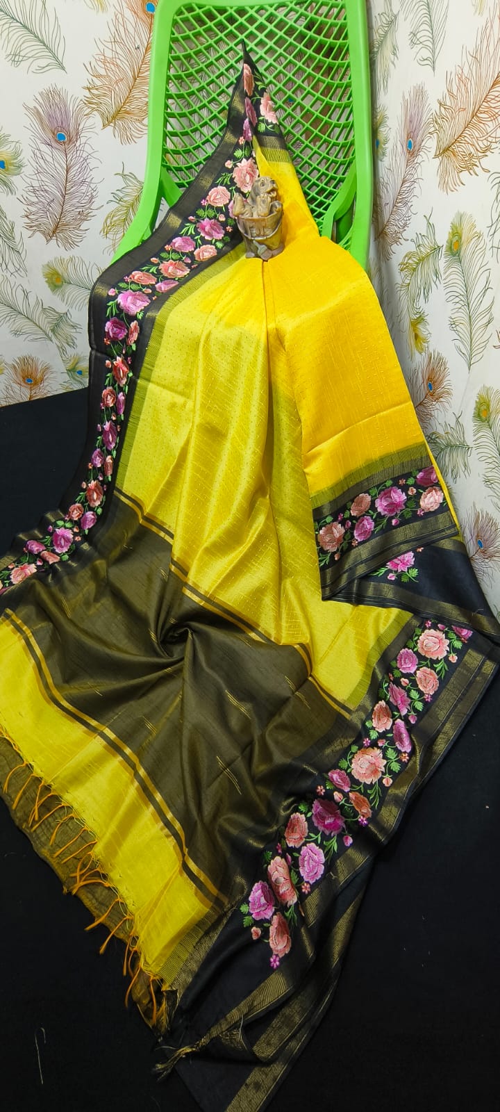 NEW SEMI RAW SILK KHAFA DESIGN SAREE