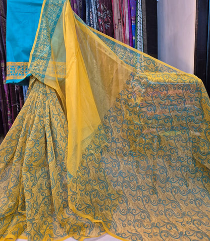Handblock Printed Supernet kota sarees