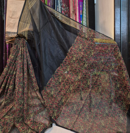 Handblock Printed Supernet kota sarees