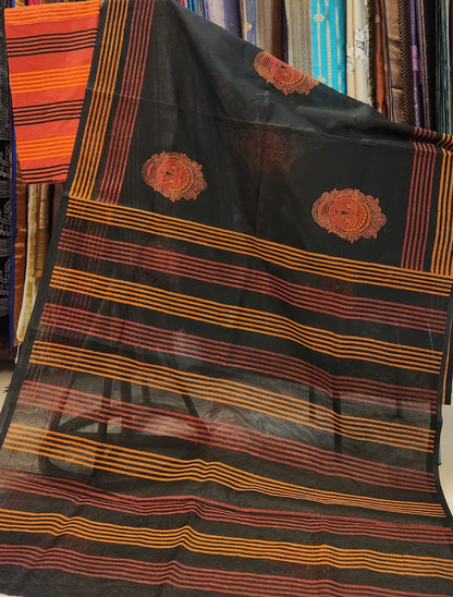 Handblock Printed Supernet kota sarees