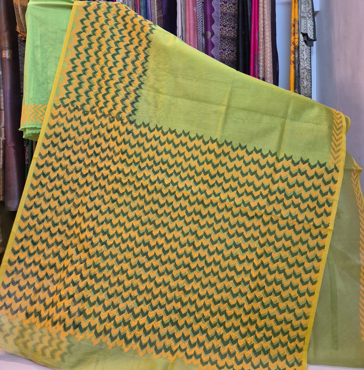 Handblock Printed Supernet kota sarees