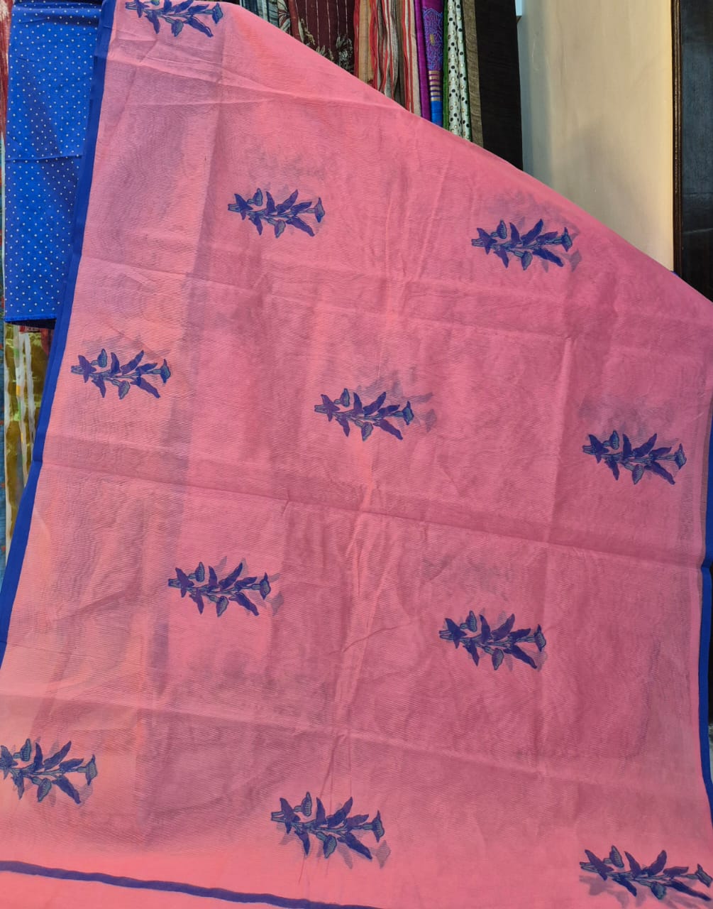 Handblock Printed Supernet kota sarees
